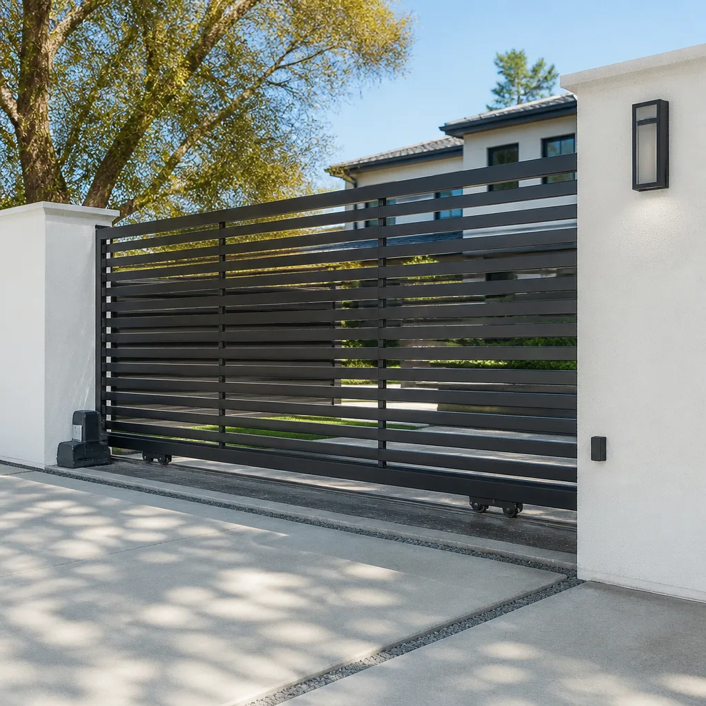 Sliding driveway gates